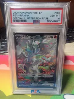 Pokemon PSA 10 Reshiram ex 166/086 Sv: White Flare Holo SIR - Image 1