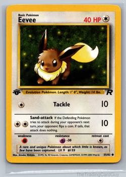 Pokemon Eevee 55/82 1st Edition Team Rocket Common WOTC LP - Image 1