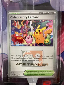 Celebratory Fanfare Pokemon TCG Ace Trainer Reward MEP 028 Promo New Sealed - Image 1