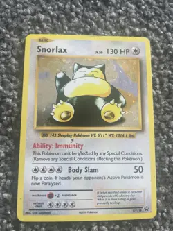 Pokemon TCG Cards Snorlax XY179 Black Star Promo Holo - Image 1