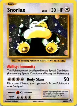 Pokemon TCG Snorlax XY179/211 XY Black Star Promos Holo LP - Image 1