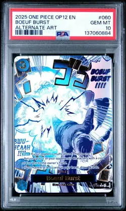 2025 ONE PIECE OP12-060 LEGACY OF THE MASTER BOEUF BURST EVENT ALT ART PSA 10 - Image 1
