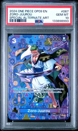 2024 ONE PIECE OP09 #067 EMPERORS IN THE NEW WORLD ZORO JUUROU SP PSA 10 - Image 1