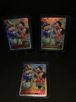 3x Ace & Sabo & Luffy OP13-007 SR - One Piece TCG English Playset Near-Mint - Image 1