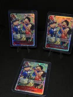 3x Ace & Sabo & Luffy OP13-007 SR - One Piece TCG English Playset Near-Mint - Image 2