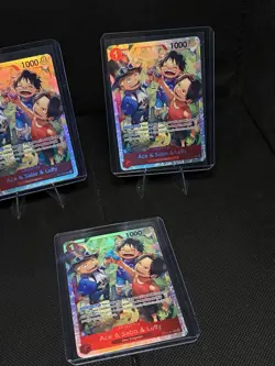 3x Ace & Sabo & Luffy OP13-007 SR - One Piece TCG English Playset Near-Mint - Image 3