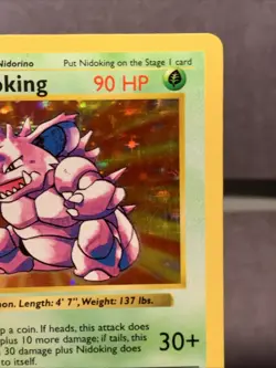 Pokemon TCG Nidoking 11/102 Shadowless Base Set Holo Rare LP VTG 1999 WOTC - Image 3