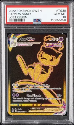 2022 POKEMON SWORD & SHIELD LOST ORIGIN #TG30 FULL ART/MEW VMAX PSA 10 - Image 1