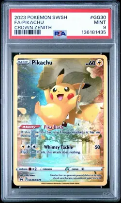 PIKACHU GG30/GG70 PSA 9 CROWN ZENITH FULL ART RARE POKEMON CARD ENGLISH - Image 1