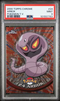PSA 9 ARBOK # 24 2000 TOPPS CHROME POKEMON T.V. GRADED CARD TCG RARE LOW POP - Image 1