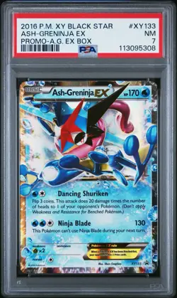 PSA 7 ASH GRENINJA EX Holo 218/XY-P Pokemon GRADED CARD 2016 GEM MT - Image 1