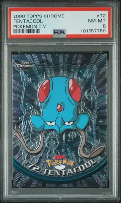 PSA 8 TENTACOOL 2000 TOPPS CHROME POKEMON T.V. #72 GRADED CARD CCG - Image 1