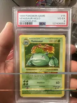 Pokemon TCG Venusaur Holo Rare Shadowless 1999 Base Set PSA 4 VG-EX 15/102 - Image 1