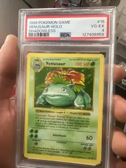 Pokemon TCG Venusaur Holo Rare Shadowless 1999 Base Set PSA 4 VG-EX 15/102 - Image 2