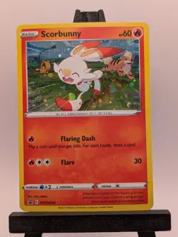 Pokemon Card Scorbunny SWSH244 Black Star Promo Cosmo Holo - Image 1