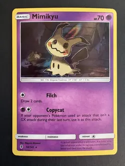 Mimikyu 58/145 Holo Rare Sun & Moon Guardians Rising Pokemon Card Near Mint - Image 1