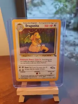 Pokemon Dragonite 1999 Fossil Set Holo Rare Card 4/62 VGC Vintage Sleeved Uk - Image 1