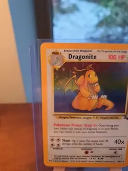 Pokemon Dragonite 1999 Fossil Set Holo Rare Card 4/62 VGC Vintage Sleeved Uk - Image 2
