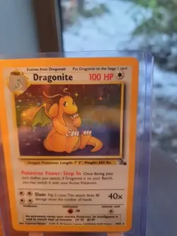 Pokemon Dragonite 1999 Fossil Set Holo Rare Card 4/62 VGC Vintage Sleeved Uk - Image 3