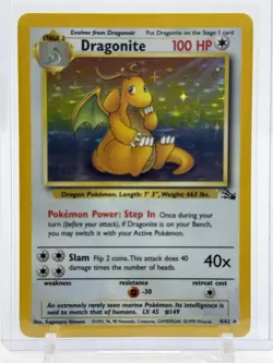 Pokemon Dragonite 4/62 Fossil Set Holo Pokemon Card Rare 1999 - Image 1