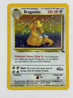 Pokemon Dragonite 4/62 Fossil Set Holo Pokemon Card Rare 1999 - Image 3