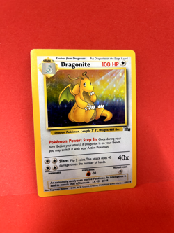 Pokemon TCG WOTC 1999 Fossil Set: Dragonite 4/62 Holo Rare Card - LP - Image 1