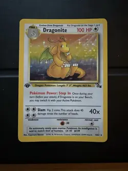 Dragonite 1st Edition Holo 4/62 Fossil Set Rare Pokemon Card | WOTC 1999 - Image 1