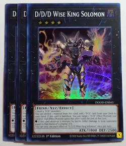 Yugioh x3 D/D/D Wise King Solomon DOOD-EN043 Super Rare 1st Edition - Image 1