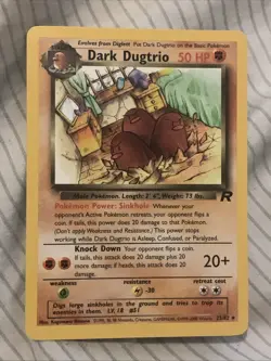 Pokemon Card TCG Dark Dugtrio 23/82 Team Rocket Unlimited Edition Non Holo Rare - Image 1