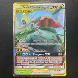 Pokemon TCG Celebi & Venusaur GX 1/181 Sm-Team Up Tag Team Ultra Rare Card - Image 1
