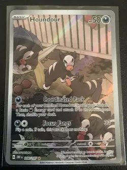 Pokemon Cards TCG Houndour Holo Illustration Card 204/197 SV03 Obsidian Flames - Image 1