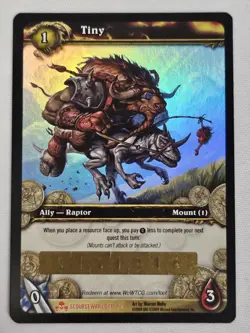 World of Warcraft TCG - Tiny - Holo Legendary - Unused Loot Card (Toy) - Image 1