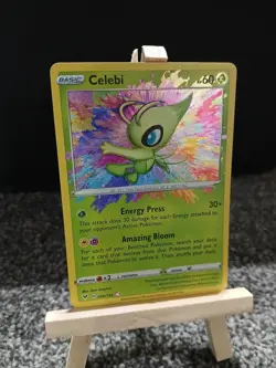 Celebi 009/185 Vivid Voltage Amazing Rare NM+ Pokemon TCG Card Rainbow Holo - Image 2