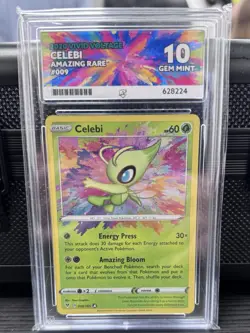 Pokemon TCG Celebi Card Vivid Voltage, Amazing Rare, 009/185 Ace 10 Gem Mint - Image 1