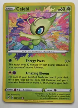 💥Celebi - 009/185 - Amazing Rare - SWSH-04 - Vivid Voltage - Pokemon Card TCG - Image 1