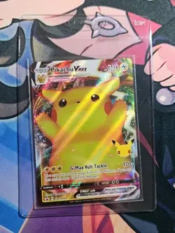 Pokemon Pikachu VMAX SWSH062 Celebrations Full Art Black Star Promo Card NM - Image 3