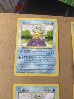 Pokemon Squirtle TCG Base Set Shadowless Common Card 63/102 Regular LP - Image 2