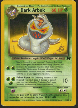 Dark Arbok W Stamp 19/82 Pokemon Team Rocket With Red Envelope 2001 Rare - Image 3