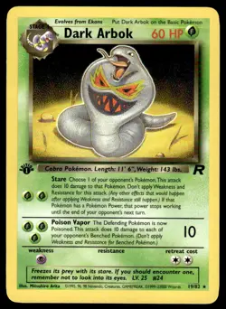 Pokemon TCG Team Rocket 1st Edition #19/82 Dark Arbok LP+ - Image 1