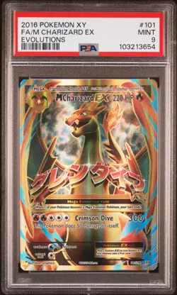 PSA 9 SEQ SET 2016 POKEMON MEGA CHARIZARD EX 101/108 FULL ART XY EVOLUTIONS - Image 2