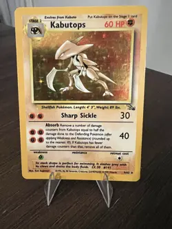 Pokemon TCG Kabutops Holo Rare Card 9/62 Fossil Unlimited 1999 MP - Image 4
