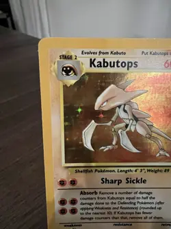 Pokemon TCG Kabutops Holo Rare Card 9/62 Fossil Unlimited 1999 MP - Image 5