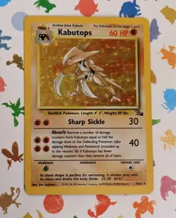 Pokemon TCG Kabutops 9/62 Fossil Unlimited Holo Rare English WOTC 1999 - Image 1