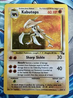 Pokemon TCG Kabutops 9/62 Fossil Unlimited Holo Rare English WOTC 1999 - Image 1