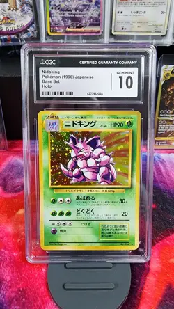 1996 Nidoking Holo No.034 Base Set Japanese Pokemon Card CGC GEM MINT 10 - Image 1