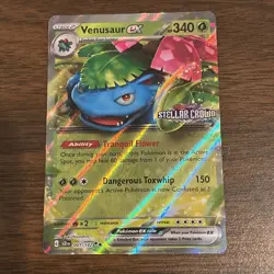 Pokemon TCG Venusaur EX Holo Double Rare Stellar Crown 001/142 NM/M Condition - Image 1