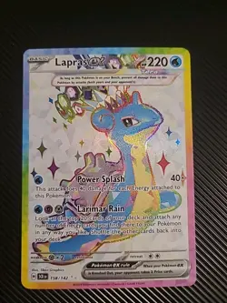 Lapras Ex 158/142 - Super Rare - Stellar Crown - Full Art Pokemon TCG NM - Image 1