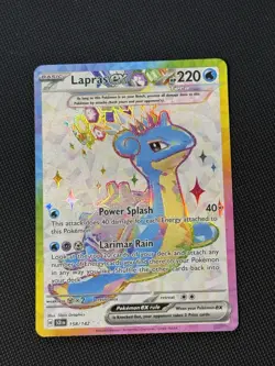 Lapras Ex 158/142 - Super Rare - Stellar Crown - Full Art Pokemon TCG NM - Image 1