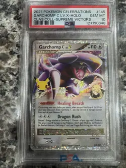 Pokemon TCG Garchomp C LV.X Celebrations 25th Anniversary Holo RARE #145 PSA 10 - Image 1