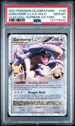 2021 POKEMON CELEBRATIONS CLASSIC COLL #145 GARCHOMP C LV.X-HOLO PSA 10 - Image 1